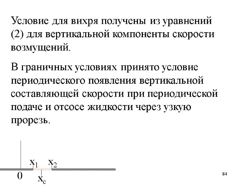 84 Условие для вихря получены из уравнений (2) для вертикальной компоненты скорости возмущений. В